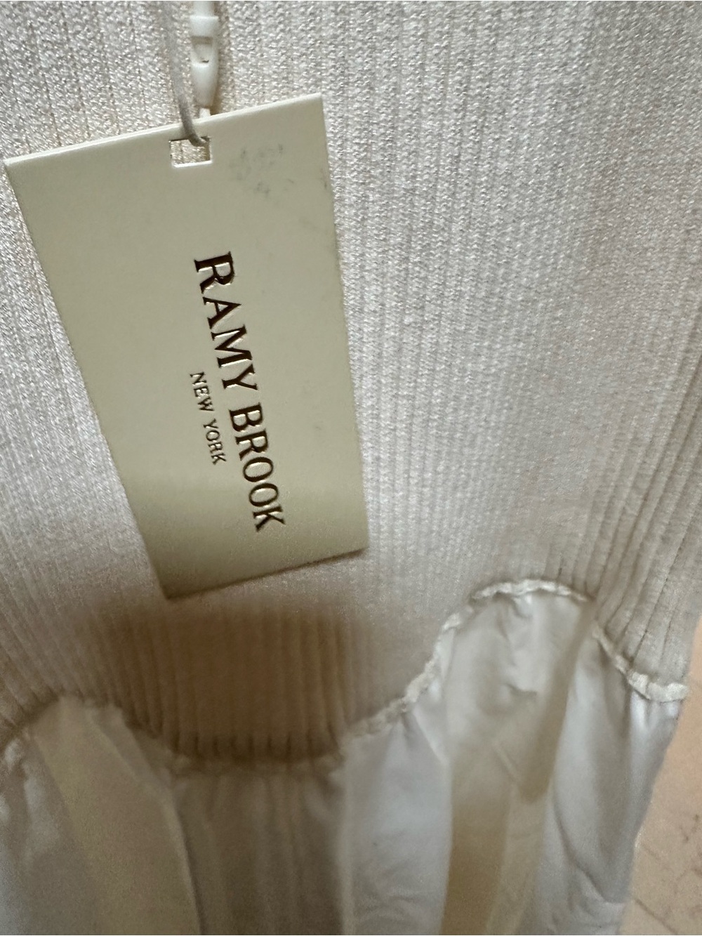 Ramy Brook Cream Ribbed Bodice Maxi Dress with Tiered Skirt - Picture 4 of 7